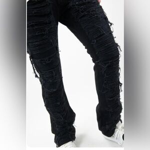 REBEL slim stacked fit mens black jeans. W30 L35 
New with tags